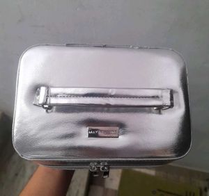 Silver Quilted Makeup Bag😽