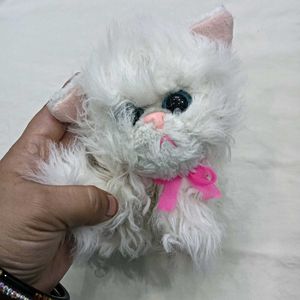 Cute Fluffy🤎 White Kitten Plush Toy