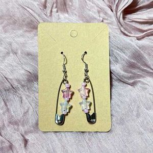 Cute Safety Pin Bead Earrings (2 Pairs)