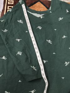 Green Bird Print Dress