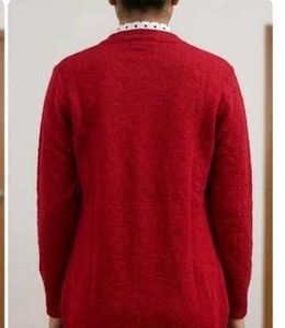 Fashion Thrill Red Floral Embellished Cardigan
