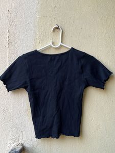 Set Of 2 pinteresty Black and blue V-Neck ribbed