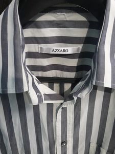Grey Stripes Linen Shirt