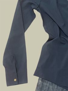 Classic Navy Blue Collared Shirt