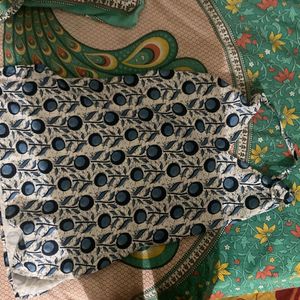 Blue Floral Print Cotton halter neck Blouse