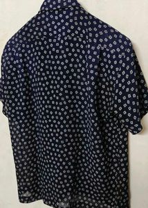 Men's Short Sleeve Printed Transparent Shirt