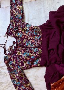 Royal plum Anarkali-twi