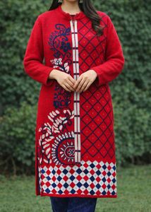 Red Embroidery Kurta