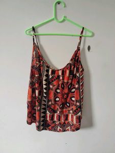 Boho Red Geometric Print Cami Tank