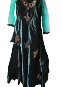 Elegant Green Embroidered Ethnic Gown