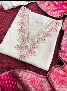 Embroidered Kurta With Dupatta Set