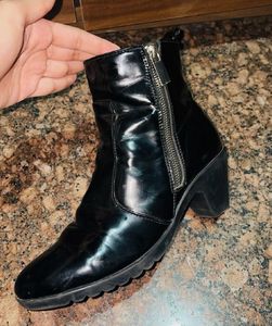 Black Patent Ankle Boots