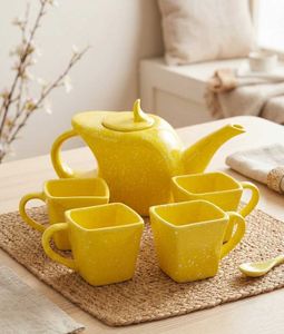 Yellow Tea Set with Mugs