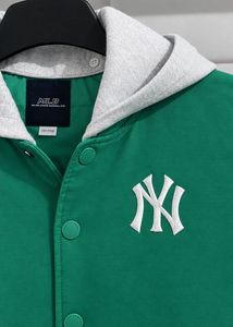 Green MLB Varsity Jacket with Hoodie
