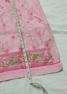 Pakistani style baby Pink Embroidered Kurta Set