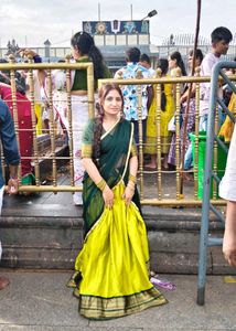 Elegant Dark Green half saree