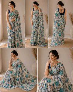 Floral Print Saree with free gift 🎁