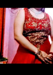 Red Embroidered Ethnic Gown