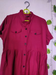 Red Button Dress
