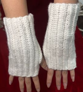 Handmade White Knit Leg Warmers