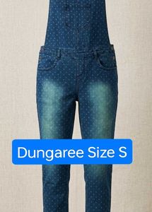 Denim Polka Dot Dungaree
