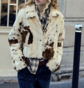 Zara animal print Faux Fur Jacket