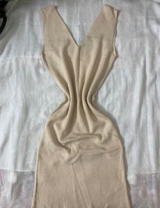 Sleeveless V-Neck Knit Dress