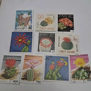 Collection of 10 Cactus Stamps