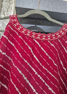 Stylish Red Bandhani Kurta