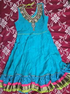 flared anarkali kurti with beautiful embroidery
