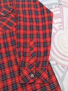 Vintage Red Plaid Flannel Shirt