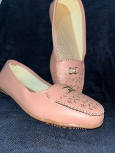 Cute Pink Loafers with Embellishment