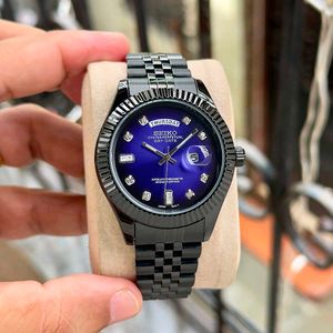 Seiko Day-Date Watch - Blue Dial