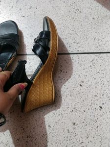 Black Embellished Sandals - Size 7