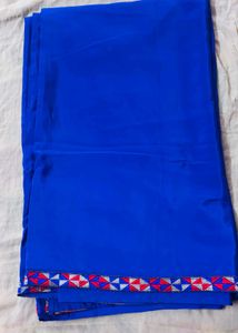 Royal Blue Embroidered Saree