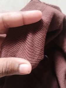 Brown V Neck Tee