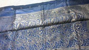 Elegant Blue Silk Saree with Gold Weave