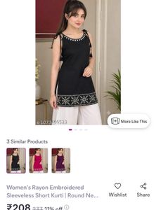 Elegant Black Kurta with White Palazzo