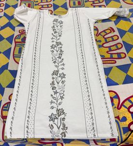 Elegant White Floral Print Kurta