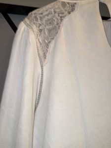 Elegant White Lace Detail Blouse