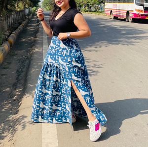 Boho Blue Skirt (Brand- Taavi)