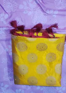 Vibrant Yellow Banarasi Silk Saree