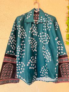 Green Ethnic Bandhani Print shirt