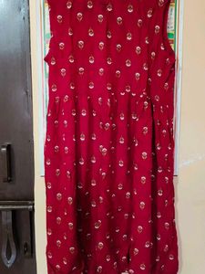 Red Paisley Print Dress