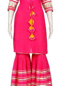 Vibrant Pink Kurta Set with Sharara Pants