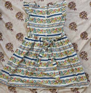 Boho Floral Print Smocked Dress