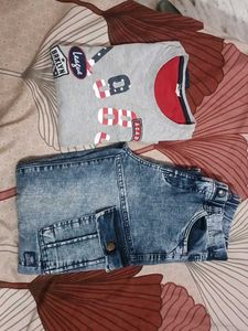 Cute Monster Striped Pajama Set,jeans ,t- shirt