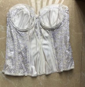Vintage White Lace Corset Bustier