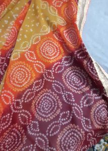 Bandni Saree With Blouse Piece