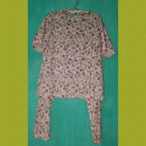 ___Floral Print Nigℎt Suit🩷